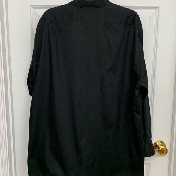 Van Heusen size 18 (34/35) regular fit lux sateen black button up shirt - Picture 2 of 5